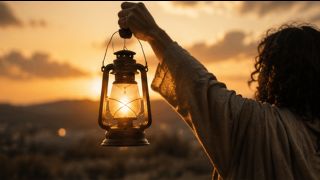 Holding up a lantern - sharing the light of Jesus